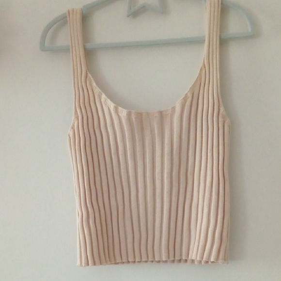 Cream Ribbed Tank Top - Picture 1 of 3
